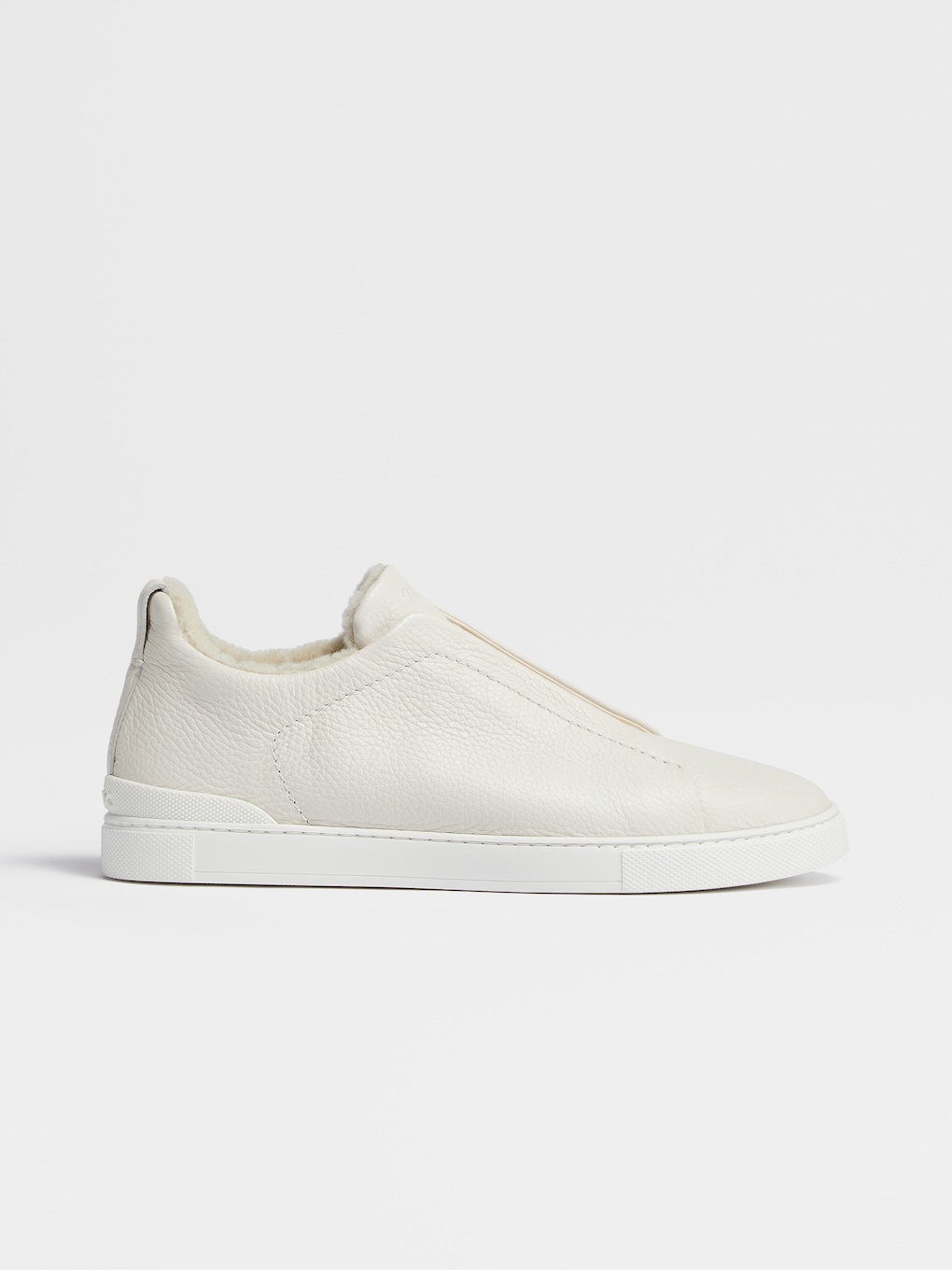 off white deerskin triple stitch sneakers