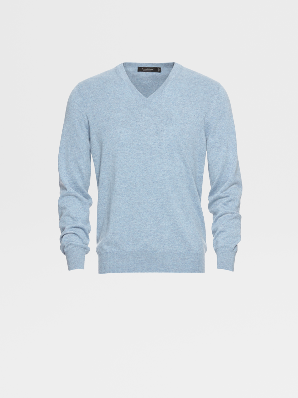 Light Blue Premium Cashmere Knit V Neck Sweater Fw21 10367797 Zegna