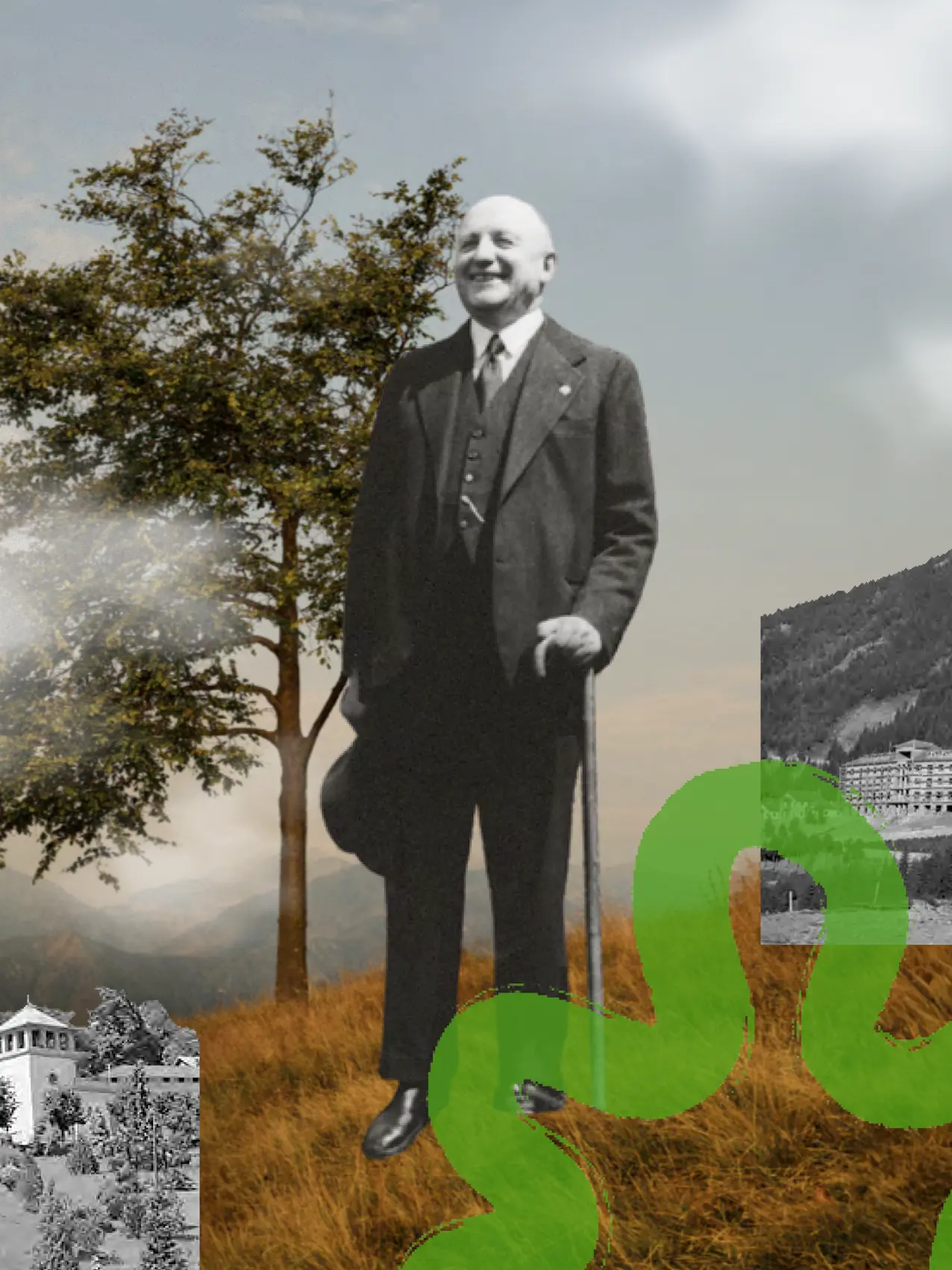 插圖展示 ZEGNA 品牌創辦人 Ermenegildo Zegna。