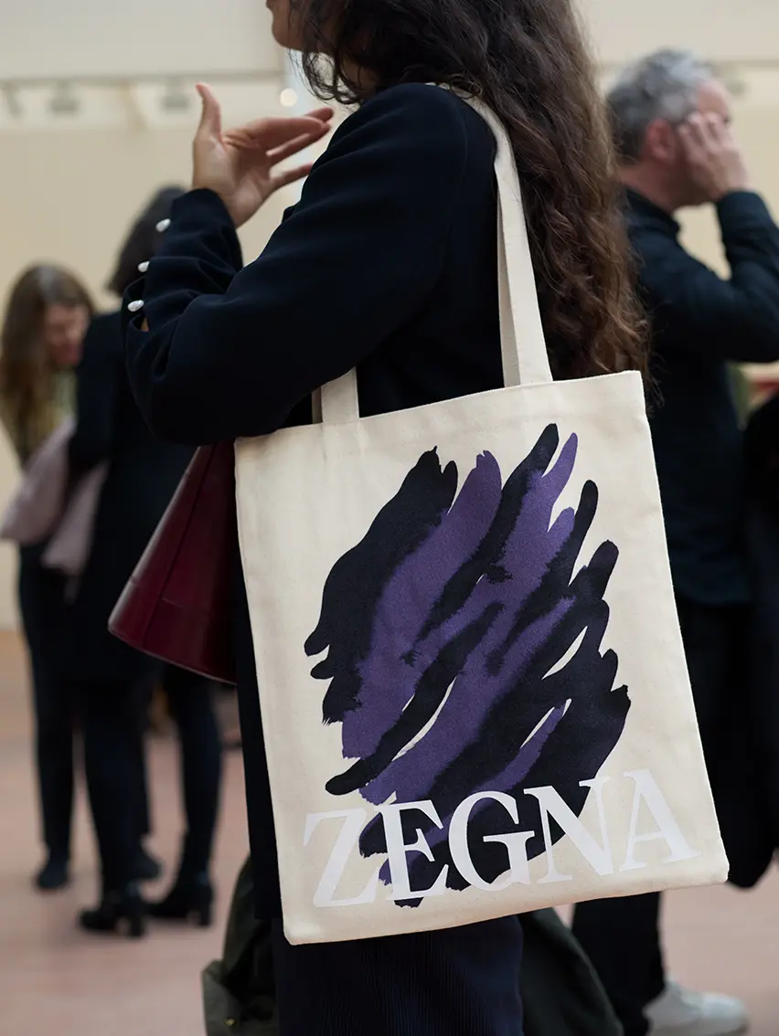 Special-edition ZEGNA tote bag created with Cecilia Carlstedt for Art Basel Paris.