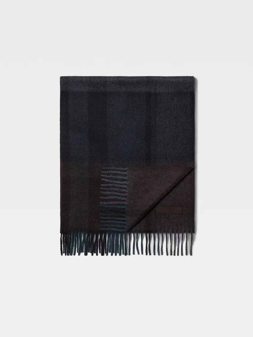 Dark Grey and Dark Brown Oasi Cashmere Scarf