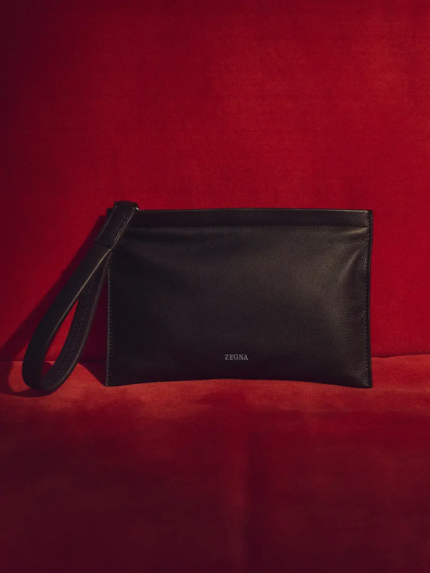 ZEGNA men’s leather pouch from the Fall Winter 2025 collection.