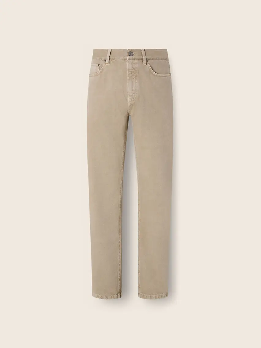 Light Taupe Cotton Roccia Pants.