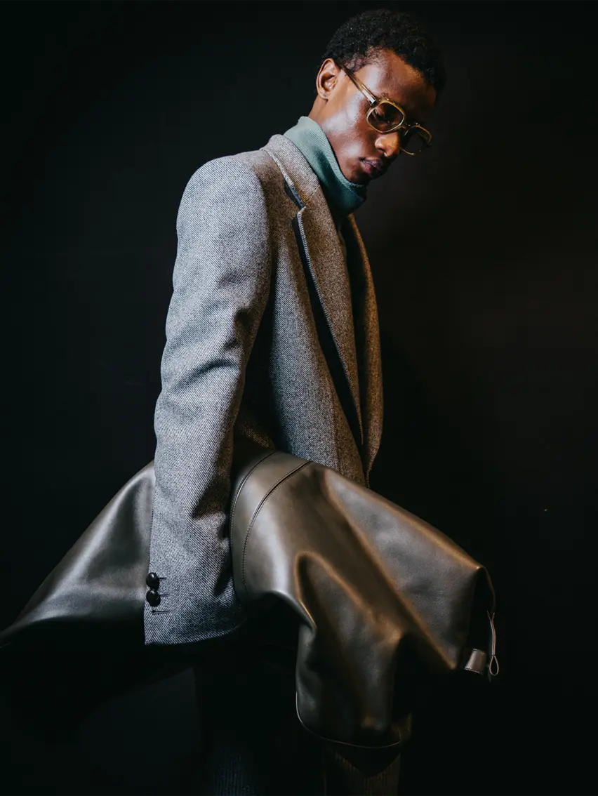 Man wearing a refined winter look from the ZEGNA Winter Fashion Show 2026.