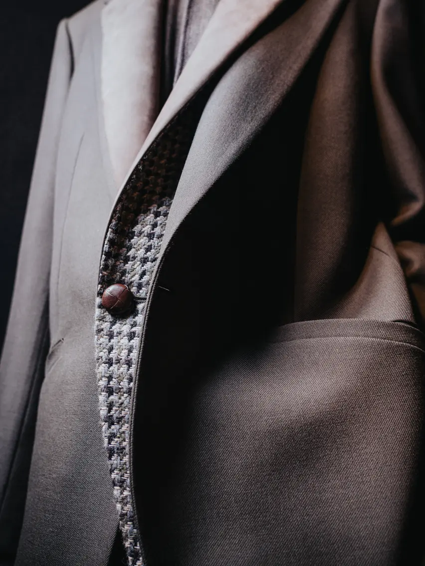 Close up of refined tailoring and fabric textures from the ZEGNA winter fashion show 2026