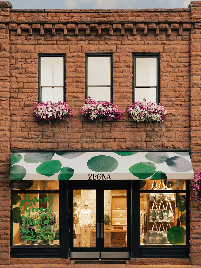 ZEGNA boutique with Oasi Zegna-inspired design and accessories.