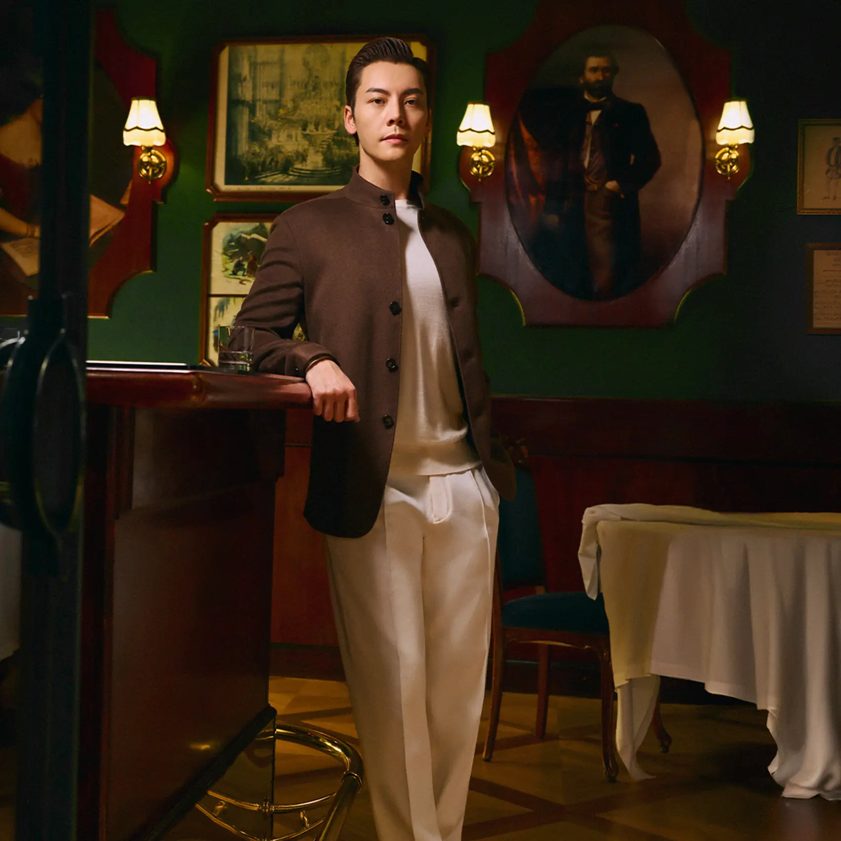 William Chan wearing a refined tailored look by ZEGNA.