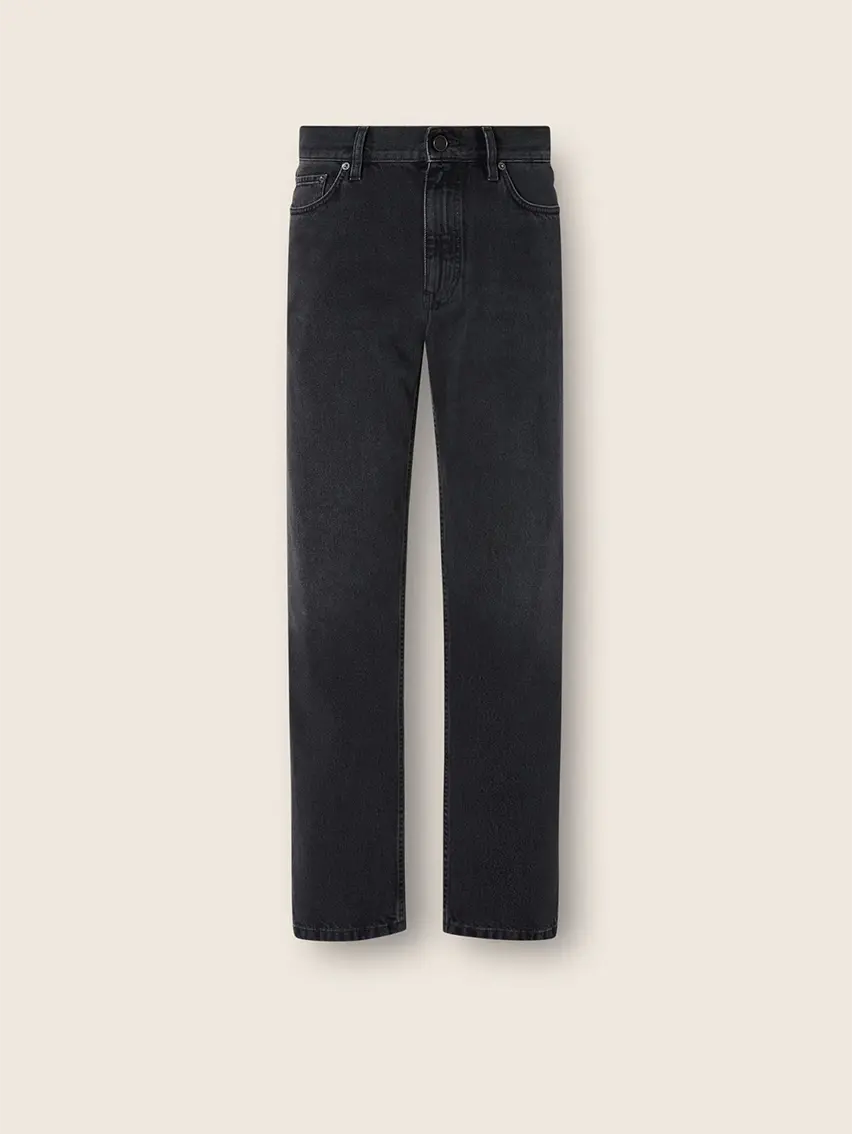 Black Stone-washed Cotton Roccia Jeans