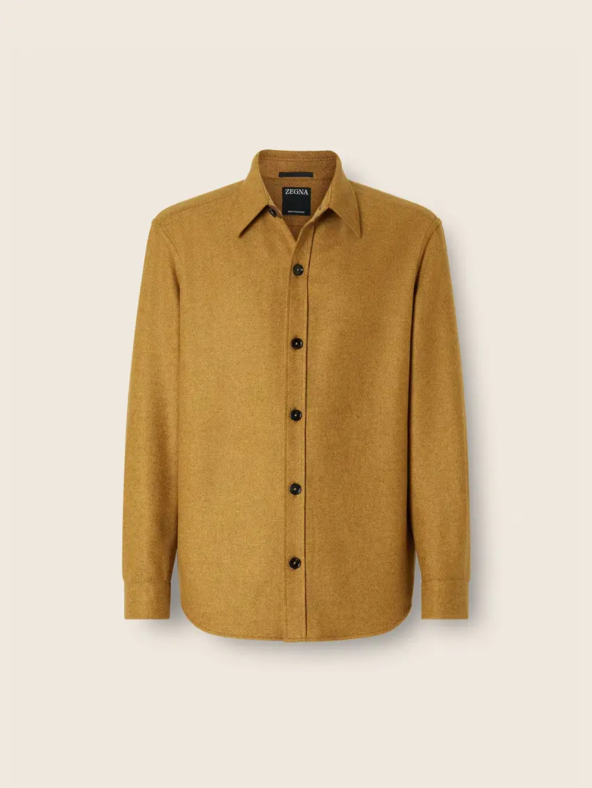 黃色多色雪花 Oasi Cashmere 襯衫外套。