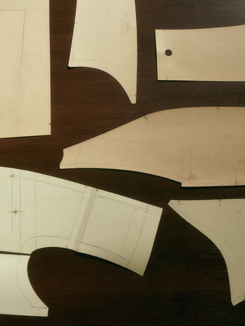 Close up of tailoring patterns.