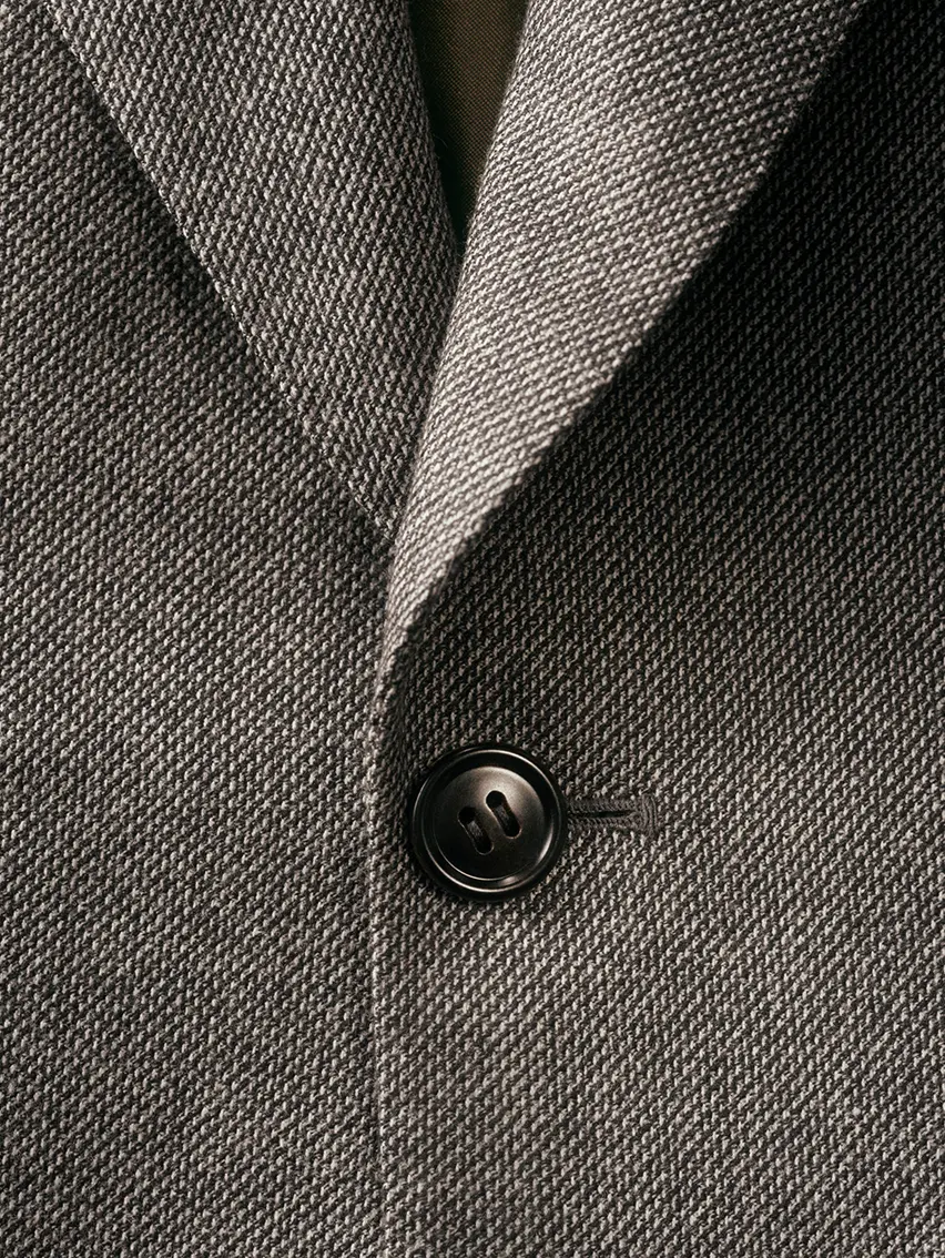 Close up of a ZEGNA jacket lapel.
