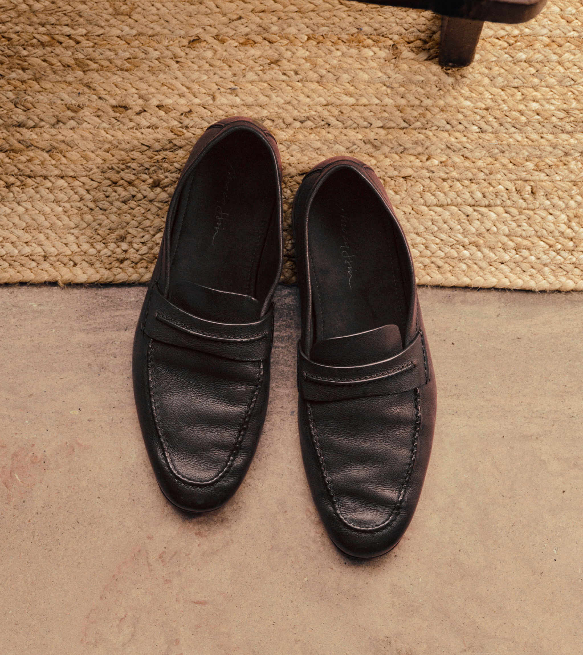 天然粒面皮革 Mocassino Corso 俯视图，来自 ZEGNA（杰尼亚）2026 秋冬系列。
