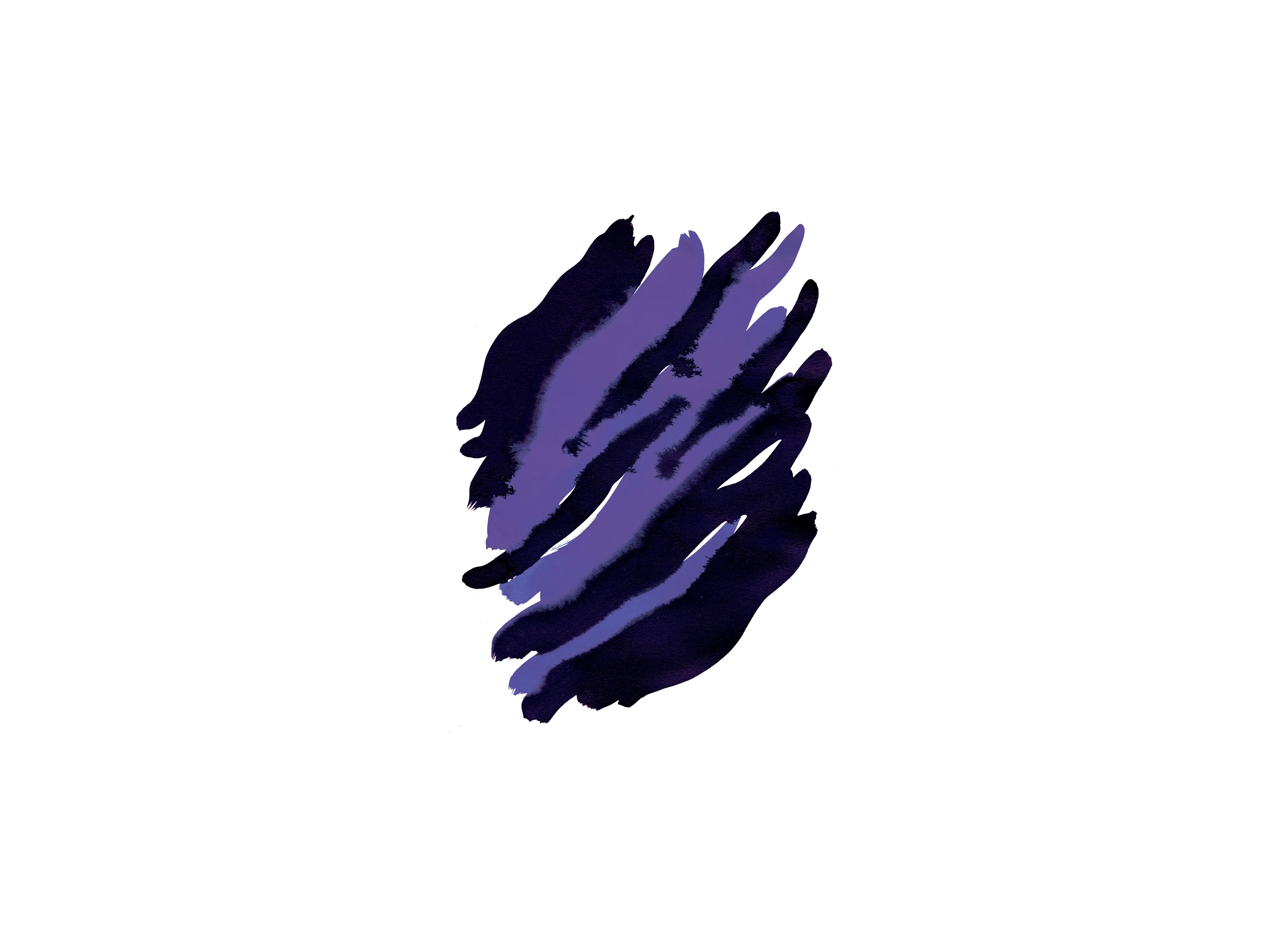 Abstract brushstroke artwork featuring dynamic blue and black forms.