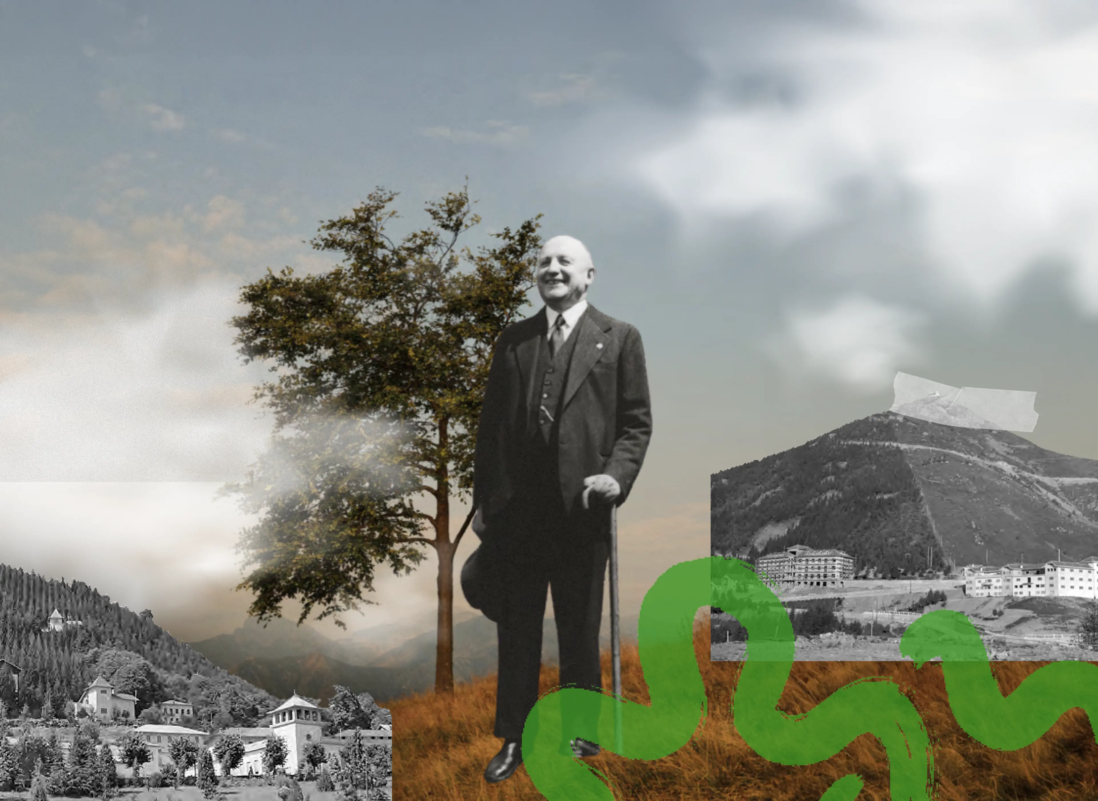 Illustration featuring Ermenegildo Zegna, founder of the ZEGNA brand.