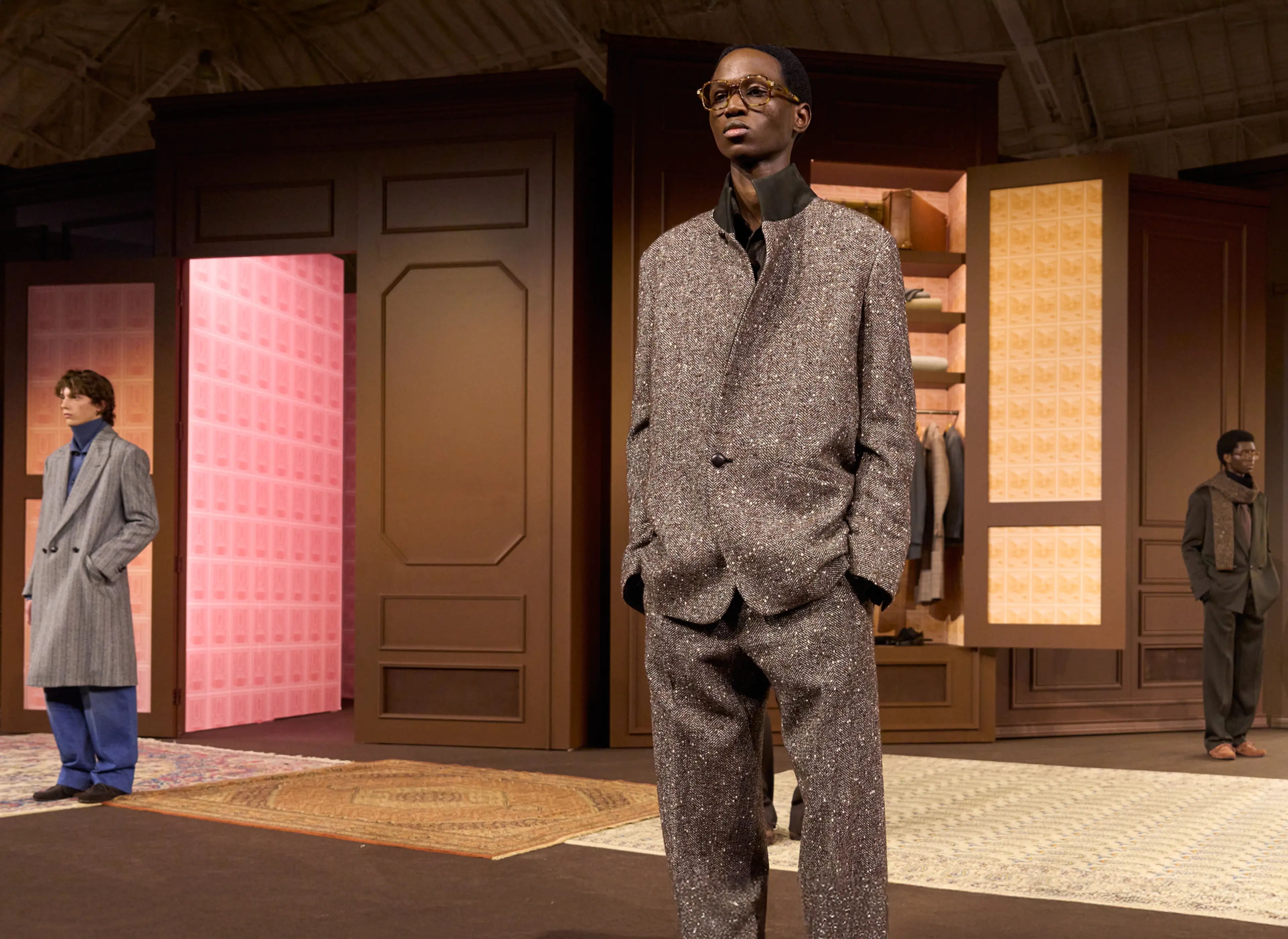 Man wearing a refined winter look from the ZEGNA Winter Fashion Show 2026.