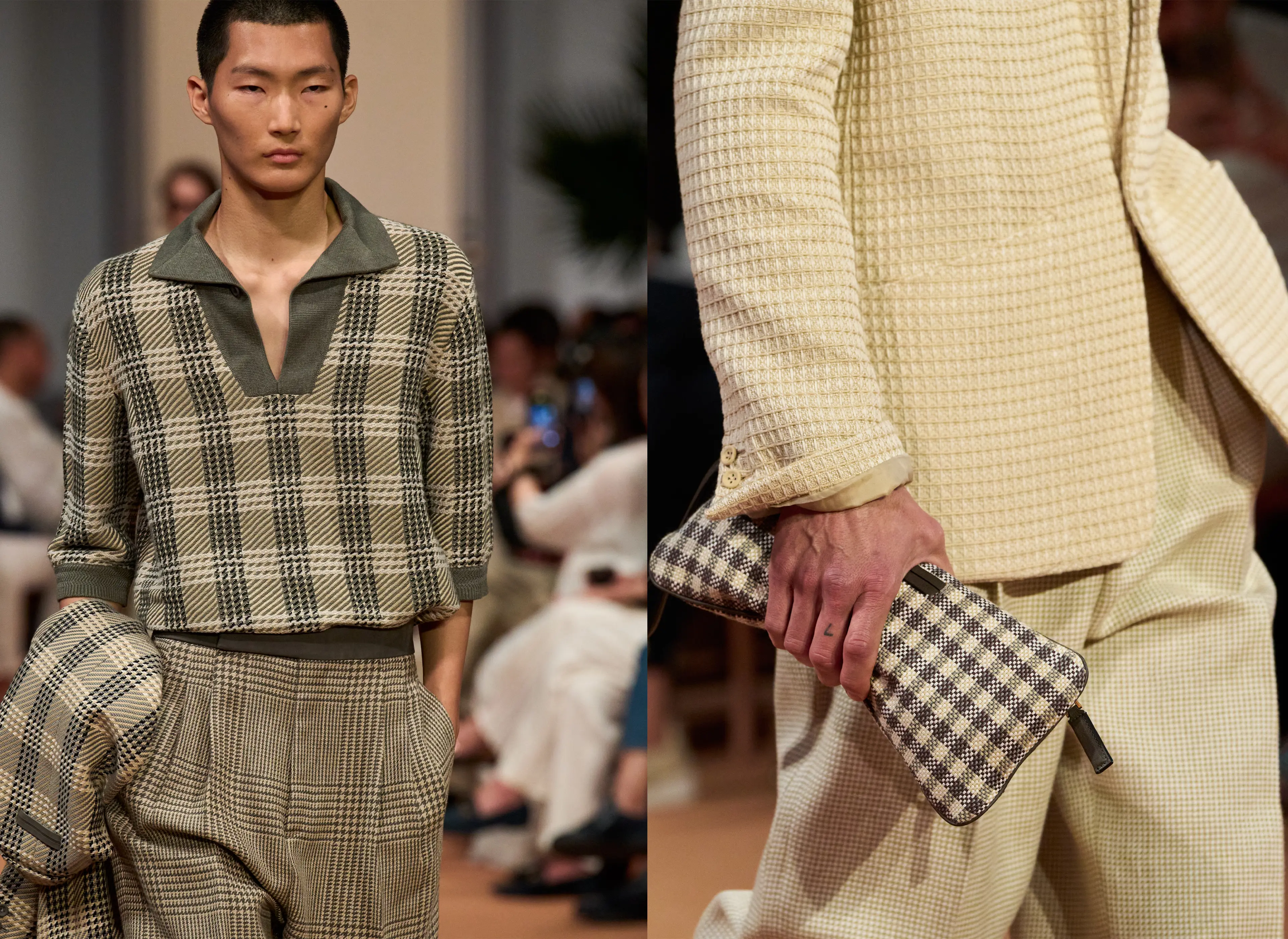 Model walks the runway at the ZEGNA Summer 2026 Fashion Show.
