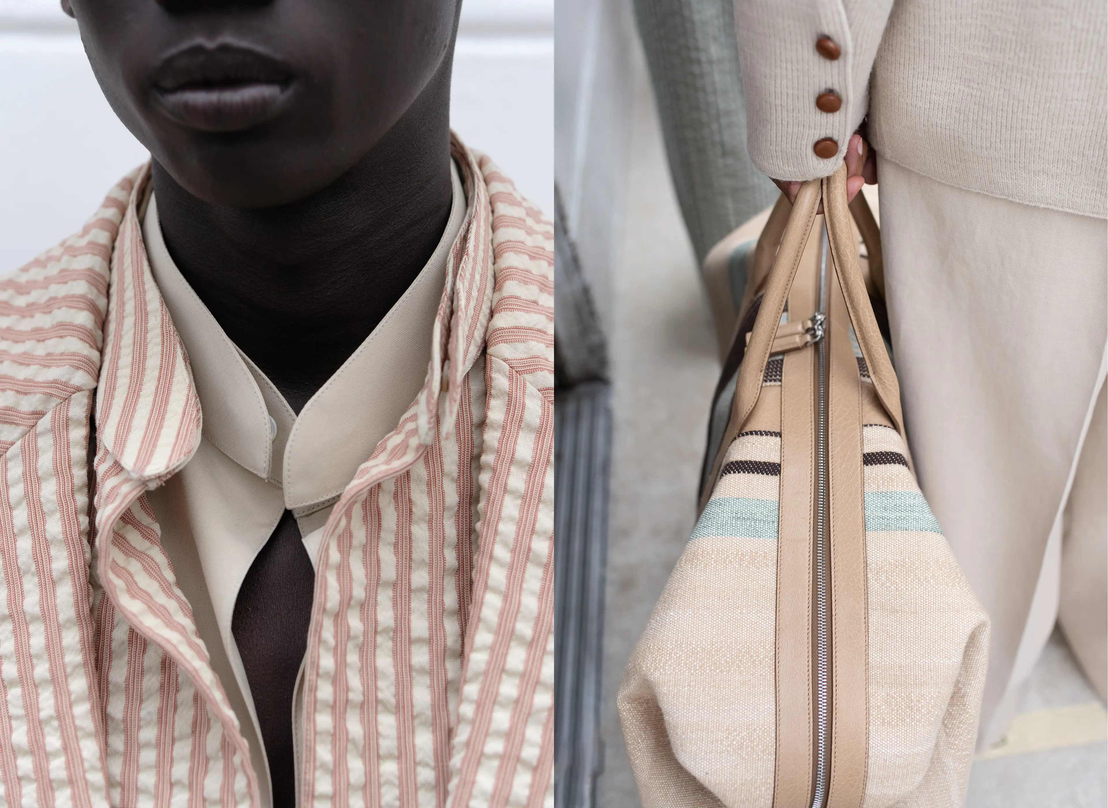 Colorful bag and collars detail - ZEGNA Fashion Show Summer 2027.