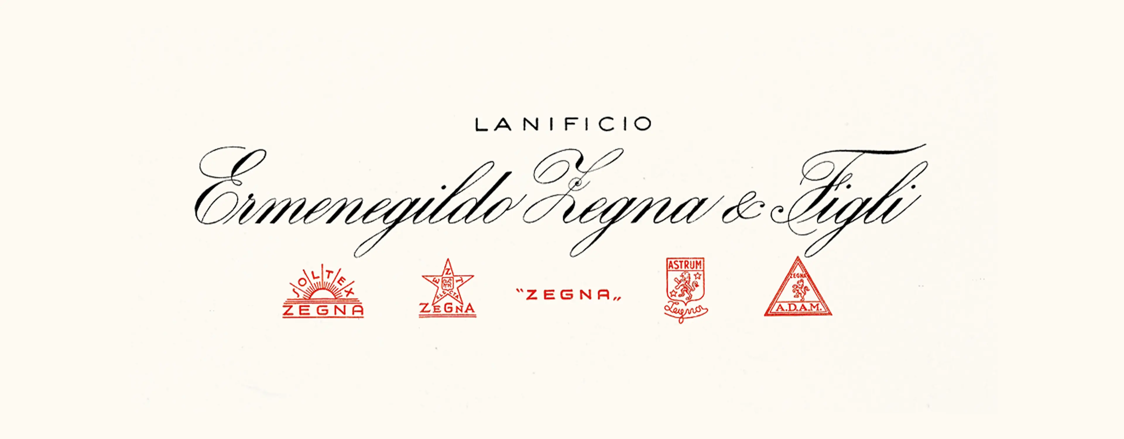 Vintage logo of Lanificio Zegna textile mill in Trivero, Italy.