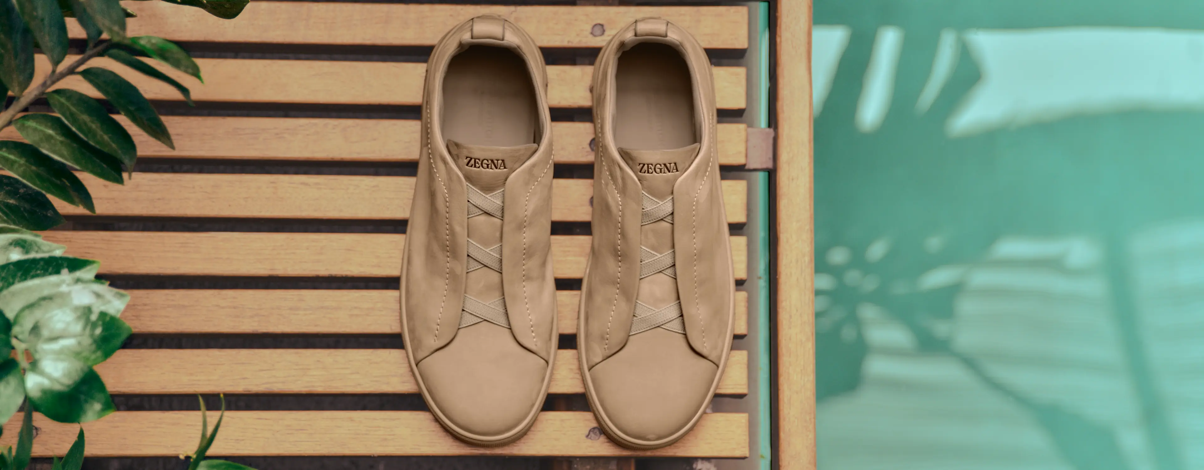 ZEGNA（杰尼亚）SS26 系列 Triple Stitch™ 运动鞋特写。