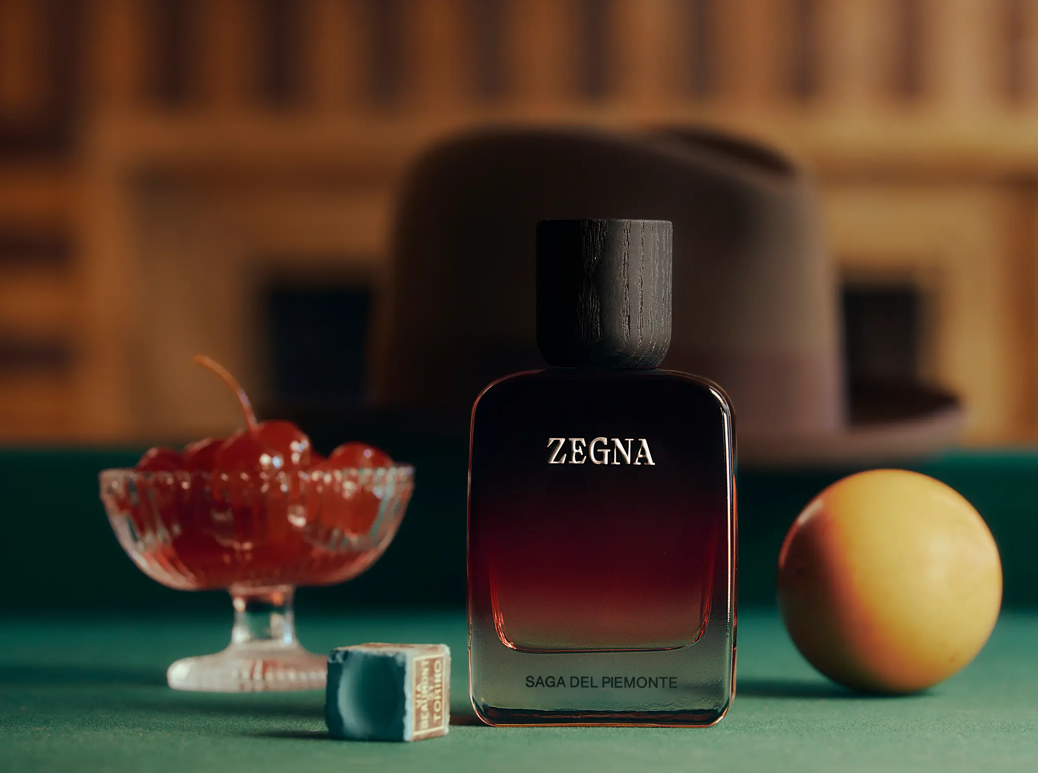 The ZEGNA Saga del Piemonte fragrance in its signature design.